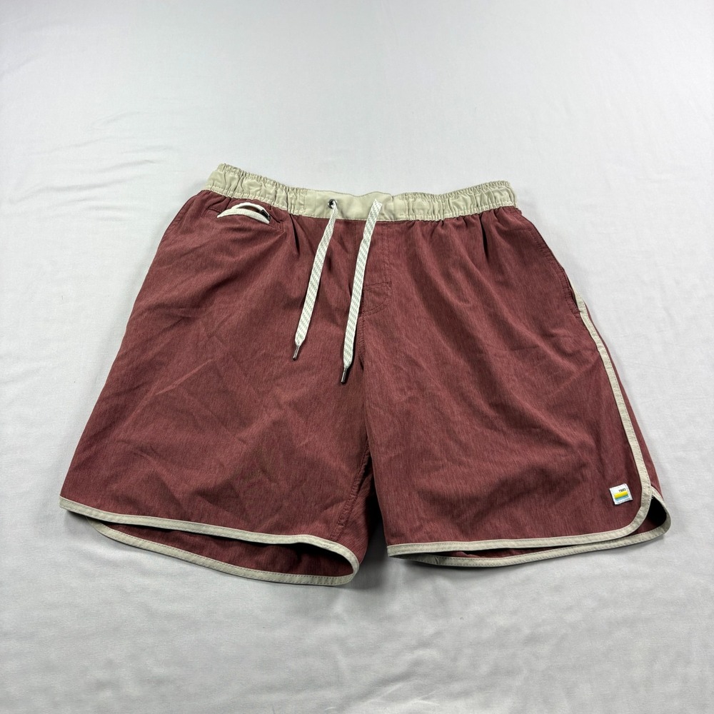Vuori Banks Shorts Mens Large Red Athletic Stretch Hybrid Gym Athleisure